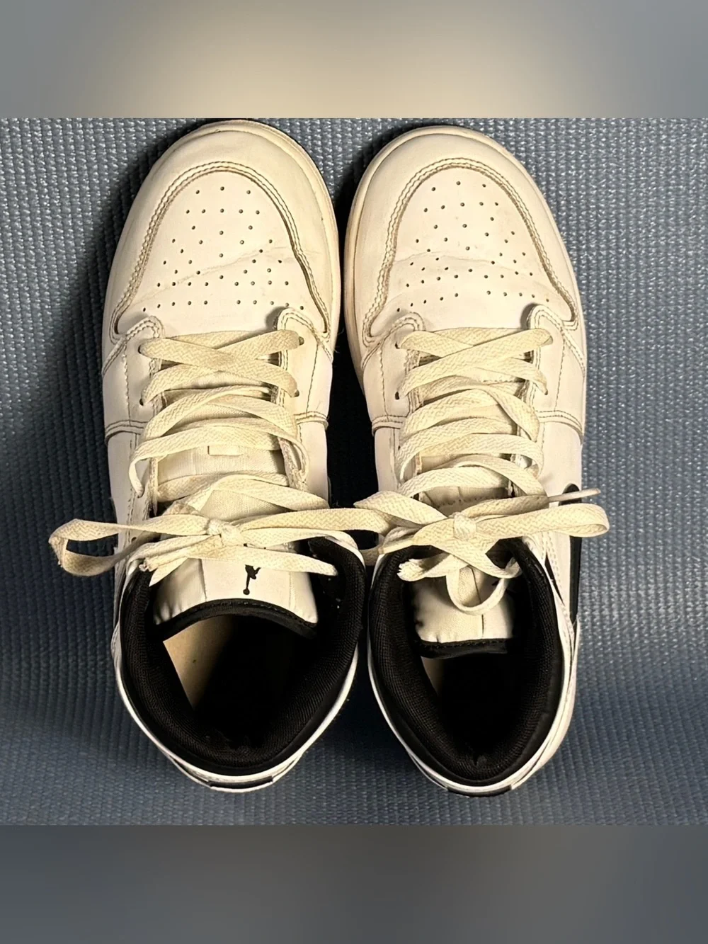 Nike Air Jordan 1 Mid Reverse Panda White Black Shoes DQ8423-132 Big Kid Size 7Y